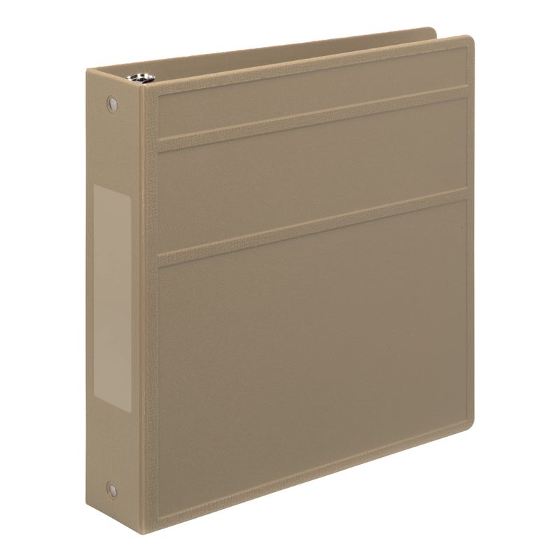 Carstens 2-Inch Heavy Duty 3-Ring Binder - Side Opening, Sand, Durable Plastic, Precision No-Gap Rings, Waterproof Covers, No Pockets, Holds 300 Letter-Sized Sheets, BPA-Free, Made in USA (5825-3R) - Image 1